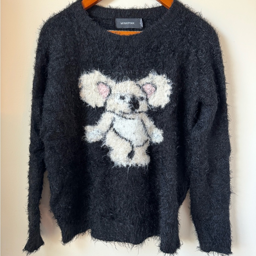 MINKPINK black koala sweater super soft! Great condition!